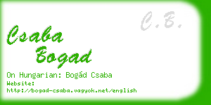 csaba bogad business card